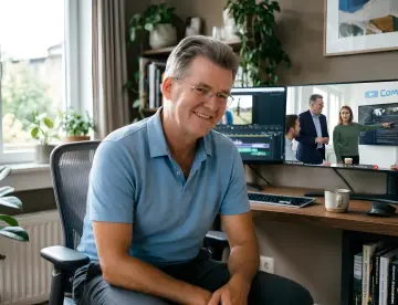 Frederik de Vries – Gründer Video-Werkstatt in seinem Büro in Bochum